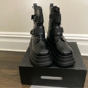 Black Chunky Combat Boots